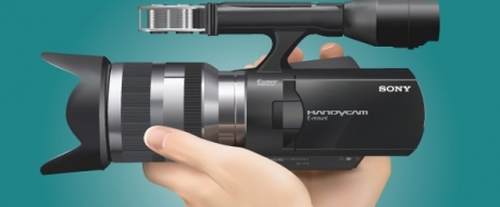 Realistic Sony Handycam With Hand E1402605436677